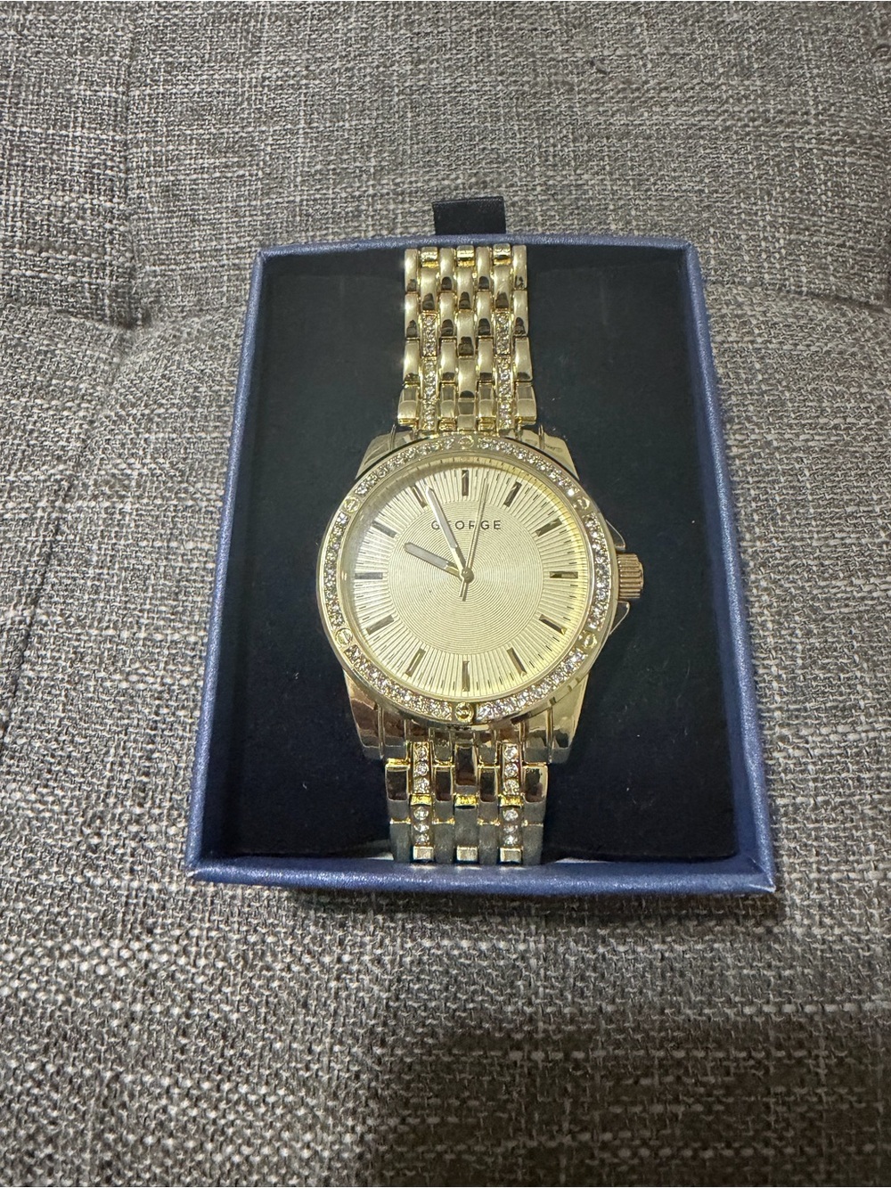 George Gold-Tone Women's Bracelet Watch with Crystal Accents